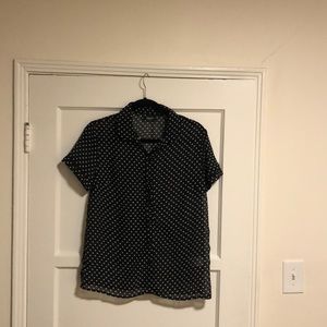 Black with white polka dots blouse